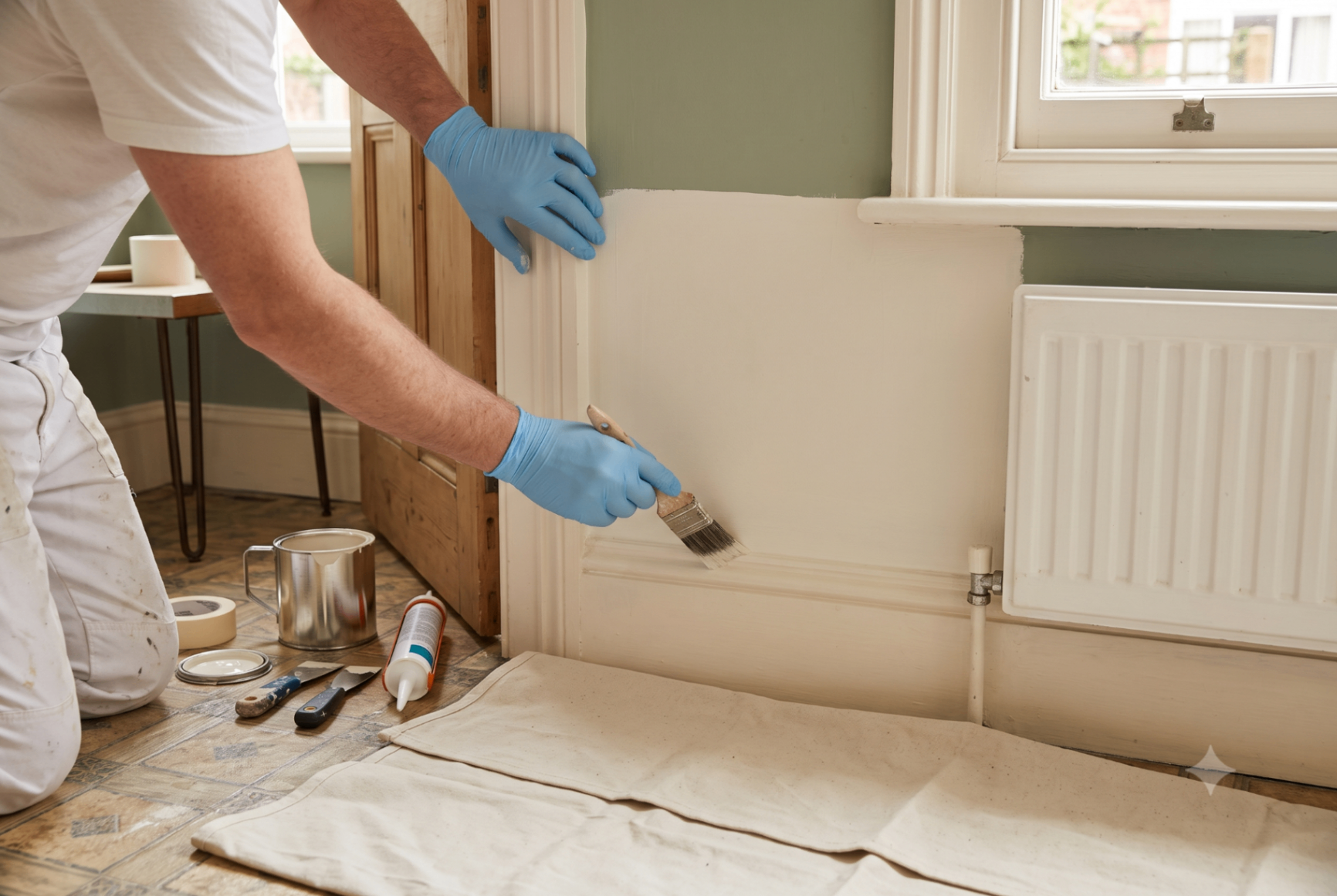 Careful preparation and cutting-in during a small decorating job